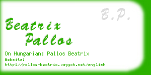 beatrix pallos business card